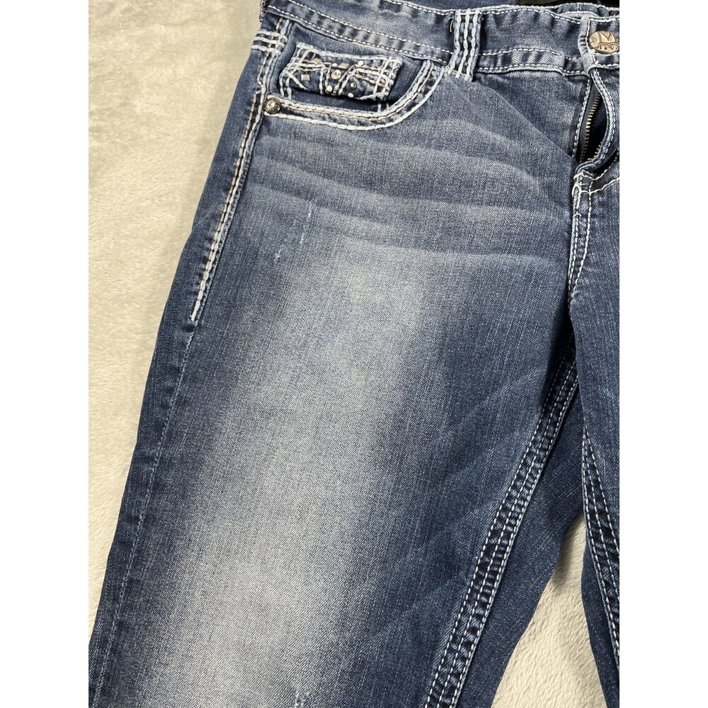Maurices Premium Women's Bling Capri Jeans Size 13/14 Reg Distressed Low Rise - Picture 6 of 15